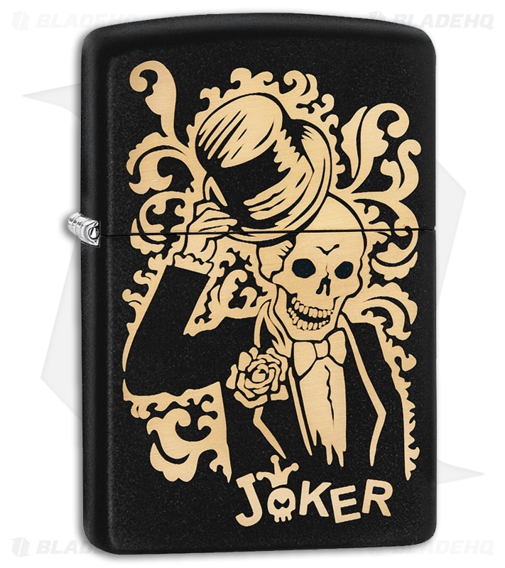 Zippo Lighter Skull Joker (Black Matte) 02233