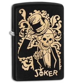 Zippo Lighter Skull Joker (Black Matte) 02233