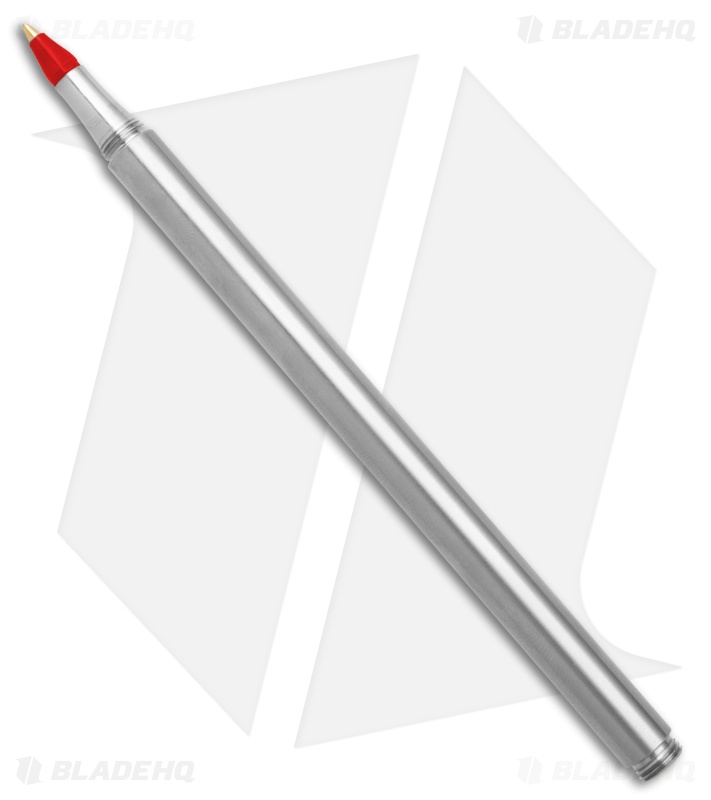 Flytanium Ti Stic Pen Sleeve With Ti Cap - Satin Titanium (Red)
