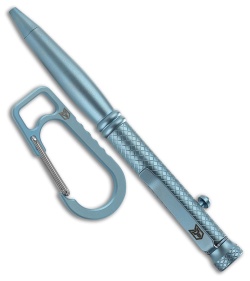 Bestechman Scribe Titanium Bolt Action Pen + Carabiner Blue BM16B
