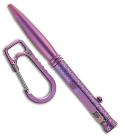 Bestechman Scribe Titanium Bolt Action Pen + Carabiner Purple BM16C