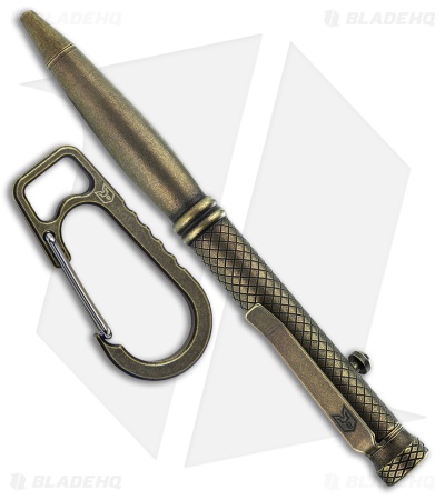 Bestechman Scribe Titanium Bolt Action Pen + Carabiner Black/Bronze BM16E