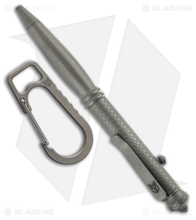 Bestechman Scribe Titanium Pen w/ Glass Breaker Gray + Carabiner Gray BM17A