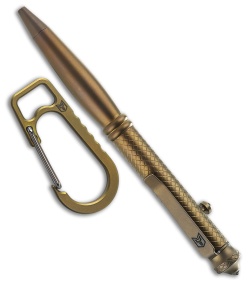 Bestechman Scribe Titanium Pen w/ Glass Breaker Bronze + Carabiner Gray BM17C