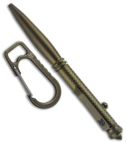 Bestechman Scribe Ti Pen w/ Glass Breaker Black/Bronze + Carabiner Gray BM17D
