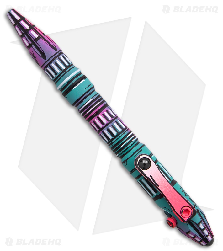 Heretic Knives Thoth Tactical Pen Miami Vice Cel Shade Aluminum/Titanium