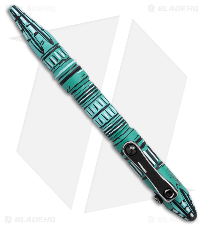 Heretic Knives Thoth Tactical Pen Turquoise Cel Shade Aluminum/Titanium