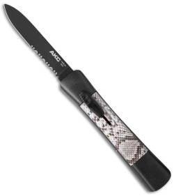 AKC Concord OTF Automatic Knife Gray Snakeskin (3.25" Black Serr) 