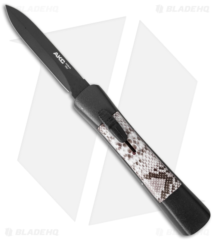 AKC Concord Dagger OTF Automatic Knife Gray Snake Skin (3.25" Black)