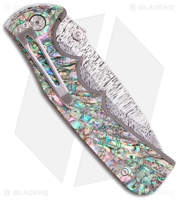Brian Tighe Spicy Tighe Spring Assisted Knife w/ Abalone (4" Damasteel)