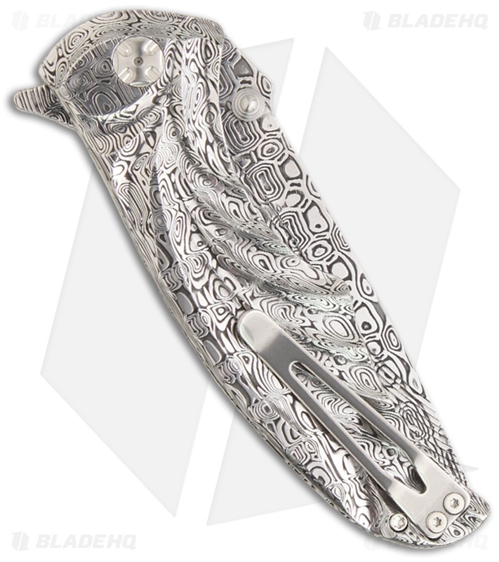 Brian Tighe Custom Tighe Coon Knife Damasteel Folder (3.75" Fluted)