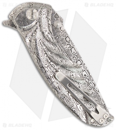 Brian Tighe Custom Tighe Coon Knife Damasteel Folder (3.75" Fluted)