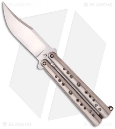Chuck Gedraitis Knives Balisong #81 Titanium Butterfly Knife (3.25" Satin)