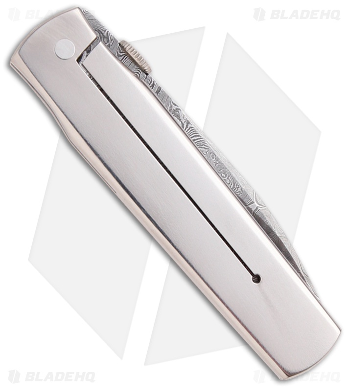Chuck Gedraitis Hybrid Framelock Folder Knife w/ White Micarta (3.19" Damascus)