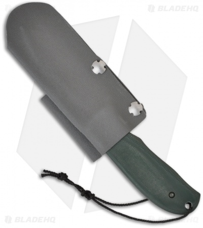 Chuck Gedraitis Snubnose Fixed Blade Knife w/ Green G-10 (3.06" Satin Plain)