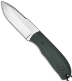 Chuck Gedraitis Snubnose Fixed Blade Knife w/ Green G-10 (3.06" Satin Plain)