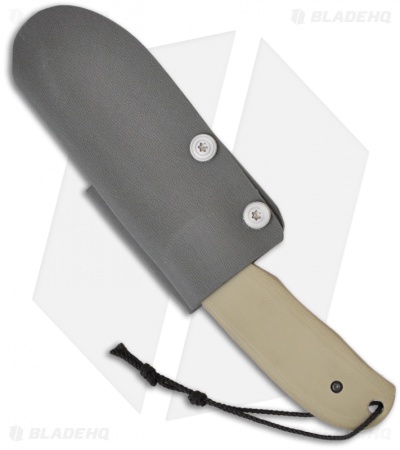 Chuck Gedraitis Snubnose Fixed Blade Knife w/ Tan G-10 (3.06" Hamon)