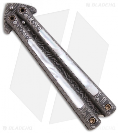 DDR Darrel Ralph Custom Venturi Butterfly Balisong Knife Pearl Inlay (Damascus)