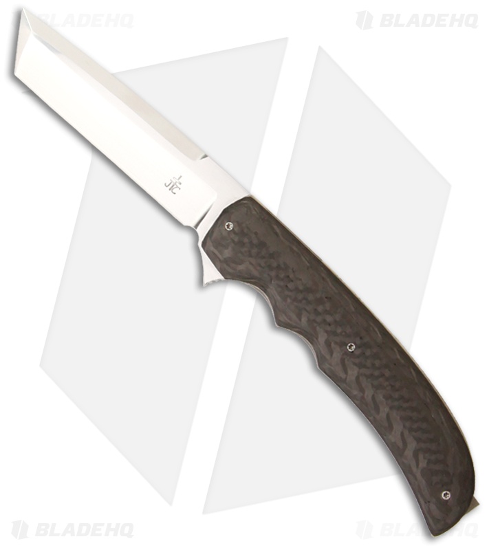 Jason Clark Custom Tanto Framelock Flipper Carbon Fiber Knife (3.5" Satin)