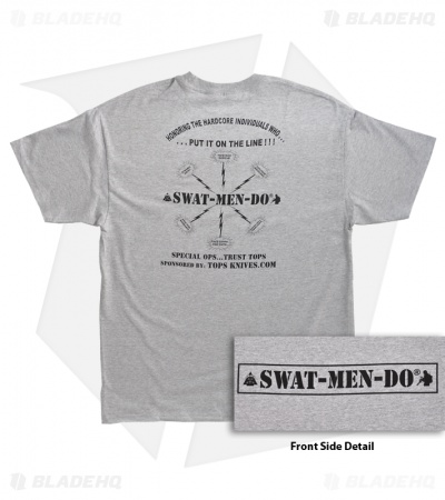 TOPS Knives SWAT-MEN-DO Gray Short Sleeve T-Shirt TS-SMD