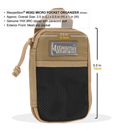 Maxpedition Micro Pocket Organizer Khaki 0262K