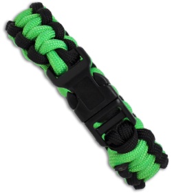 Knot Boys 3/4" Single Paracord Survival Bracelet (Green/Black)