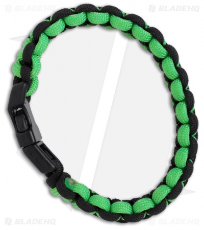 Knot Boys 3/4" Single Paracord Survival Bracelet (Green/Black)