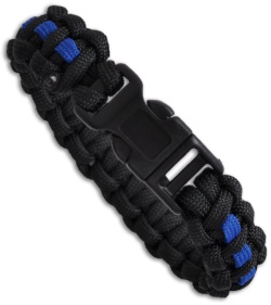 Knot Boys 5/8" Single Paracord Survival Bracelet (Blue/Black)