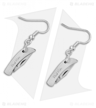 Rough Rider Miniature Folding Knife Earrings - Silver
