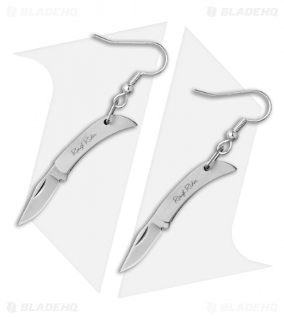 Rough Rider Miniature Folding Knife Earrings - Silver