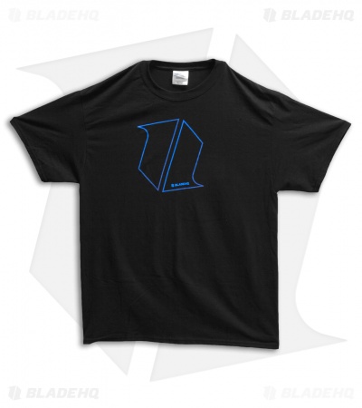 Blade HQ Black Short Sleeve T-Shirt w/ Blue Outline Shield Logo
