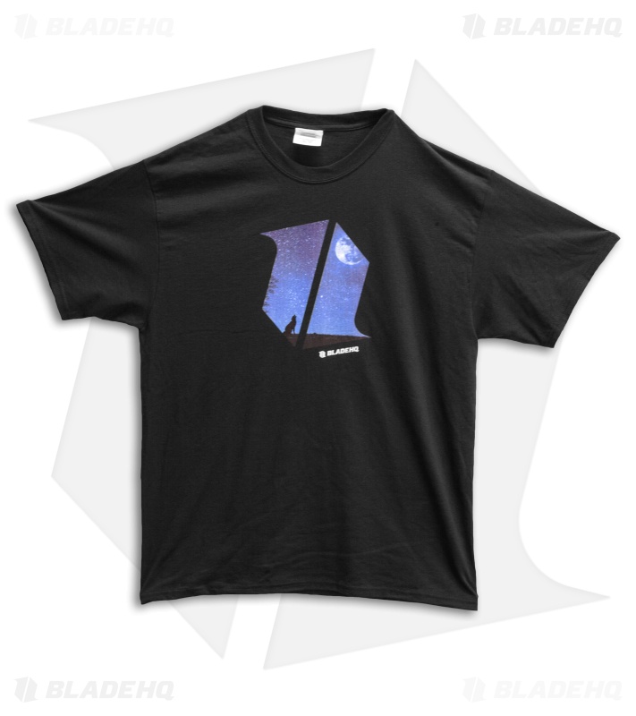 Blade HQ Black Short Sleeve T-Shirt Wolf & Moon Shield Logo