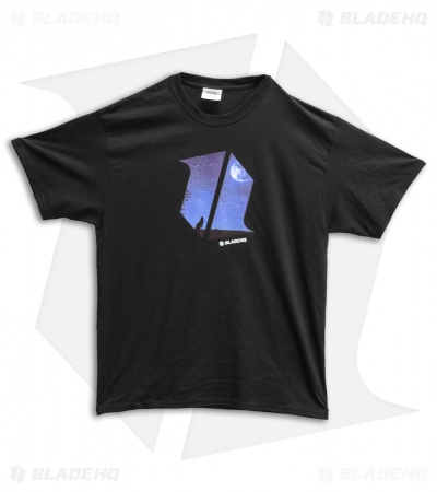 Blade HQ Black Short Sleeve T-Shirt Wolf & Moon Shield Logo