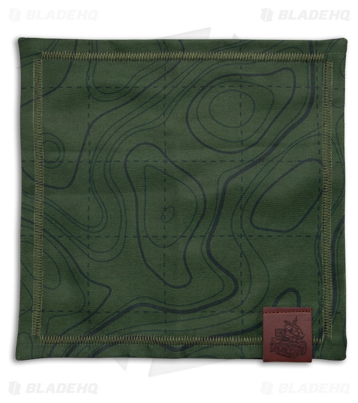 Renegade Provisions Topo Dark Green 8X8 Handkerchief W/ Microfiber Backing