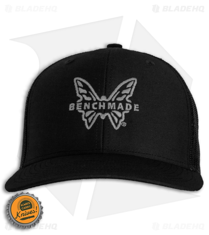 Benchmade Knives Snap Back Mesh Flat Brim Hat w/ Logo - Black
