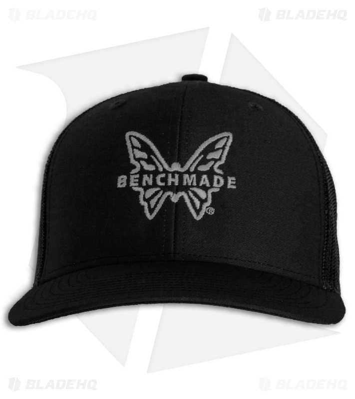 Benchmade Knives Snap Back Mesh Flat Brim Hat w/ Logo - Black