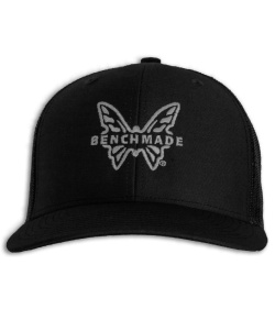 Benchmade Knives Snap Back Mesh Flat Brim Hat w/ Logo - Black