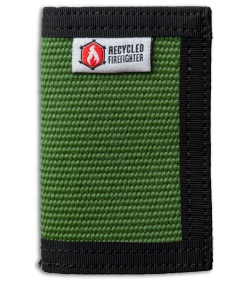 Recycled Firefighter Rookie Fire Hose Bifold Wallet (Green/Black) 