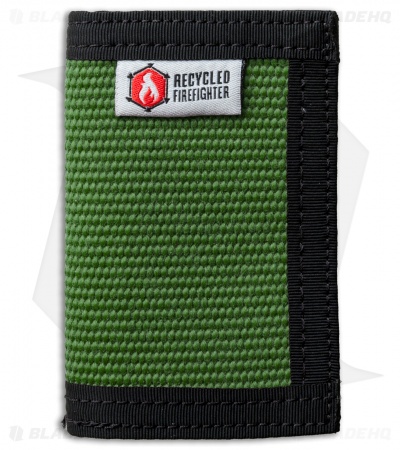 Recycled Firefighter Rookie Fire Hose Bifold Wallet (Green/Black) 