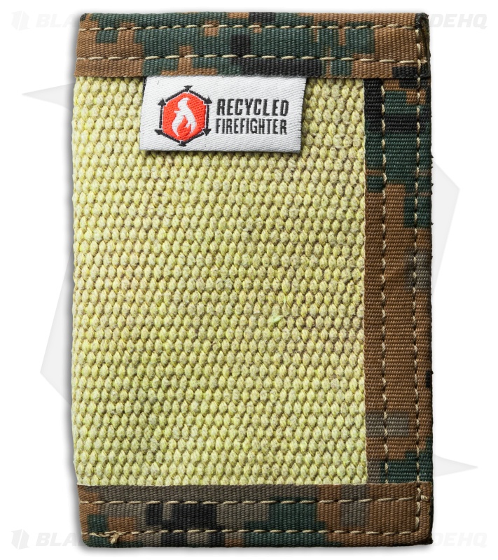 Recycled Firefighter Rookie Fire Hose Bifold Wallet (Yellow/Green Camo)