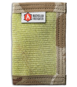 Recycled Firefighter Rookie Fire Hose Bifold Wallet (Yellow/Tan Camo) 