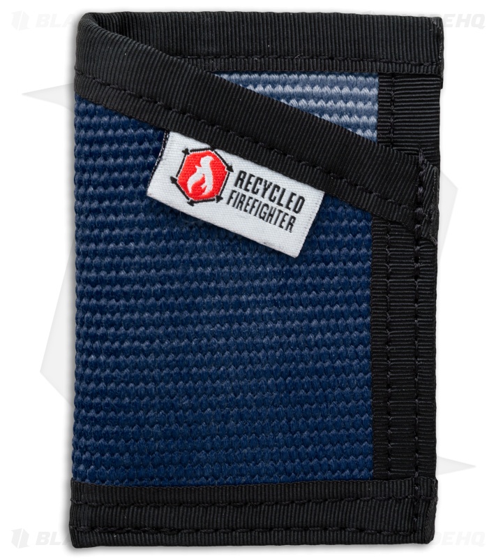 Recycled Firefighter Sergeant Fire Hose Slim Wallet (Blue/Black)