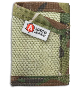 Recycled Firefighter Sergeant Fire Hose Slim Wallet (Yellow/Green Camo) 