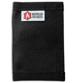 Recycled Firefighter Rookie U.S. Combat Boot Leather Wallet (Black/Black) 