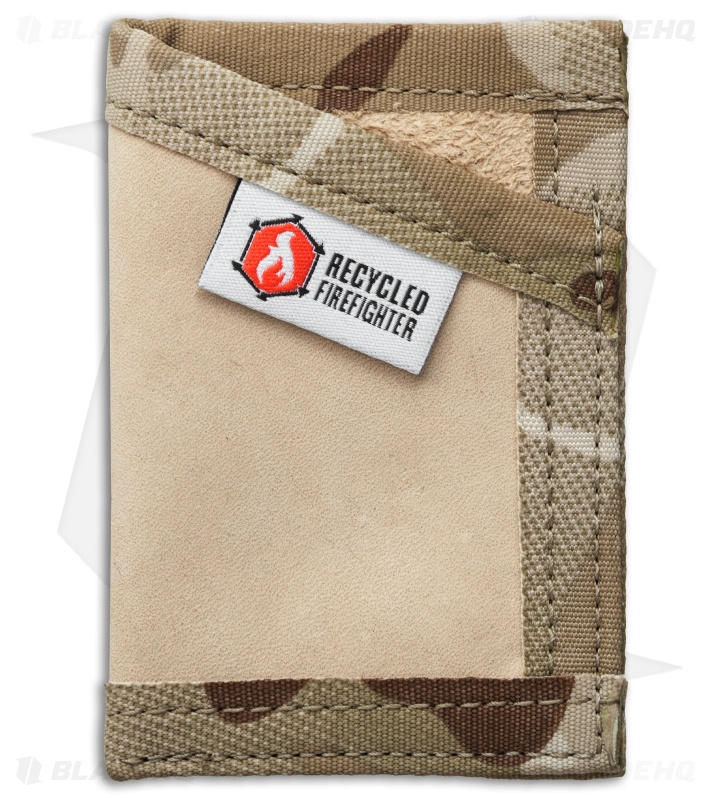 Recycled Firefighter Sergeant U.S. Combat Boot Leather Wallet (Tan/Tan Camo)
