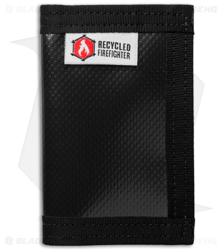 Recycled Firefighter Rookie Waterproof Tarp Bifold Wallet (Black/Black)