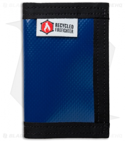 Recycled Firefighter Rookie Waterproof Tarp Bifold Wallet (Blue/Black) 