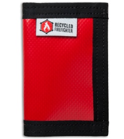 Recycled Firefighter Rookie Waterproof Tarp Bifold Wallet (Red/Black) 