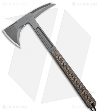 RMJ Tactical Kestrel 13" Tomahawk Axe Hyena Brown G-10 (Tungsten Cerakote)
