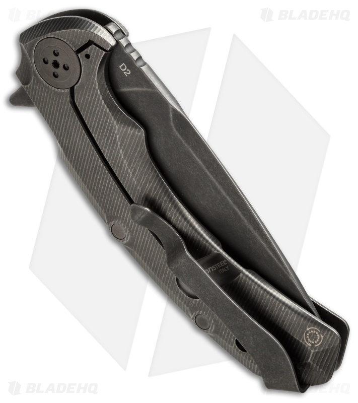 Bastinelli Safe Frame Lock Flipper Knife Titanium (3.6" Black SW)